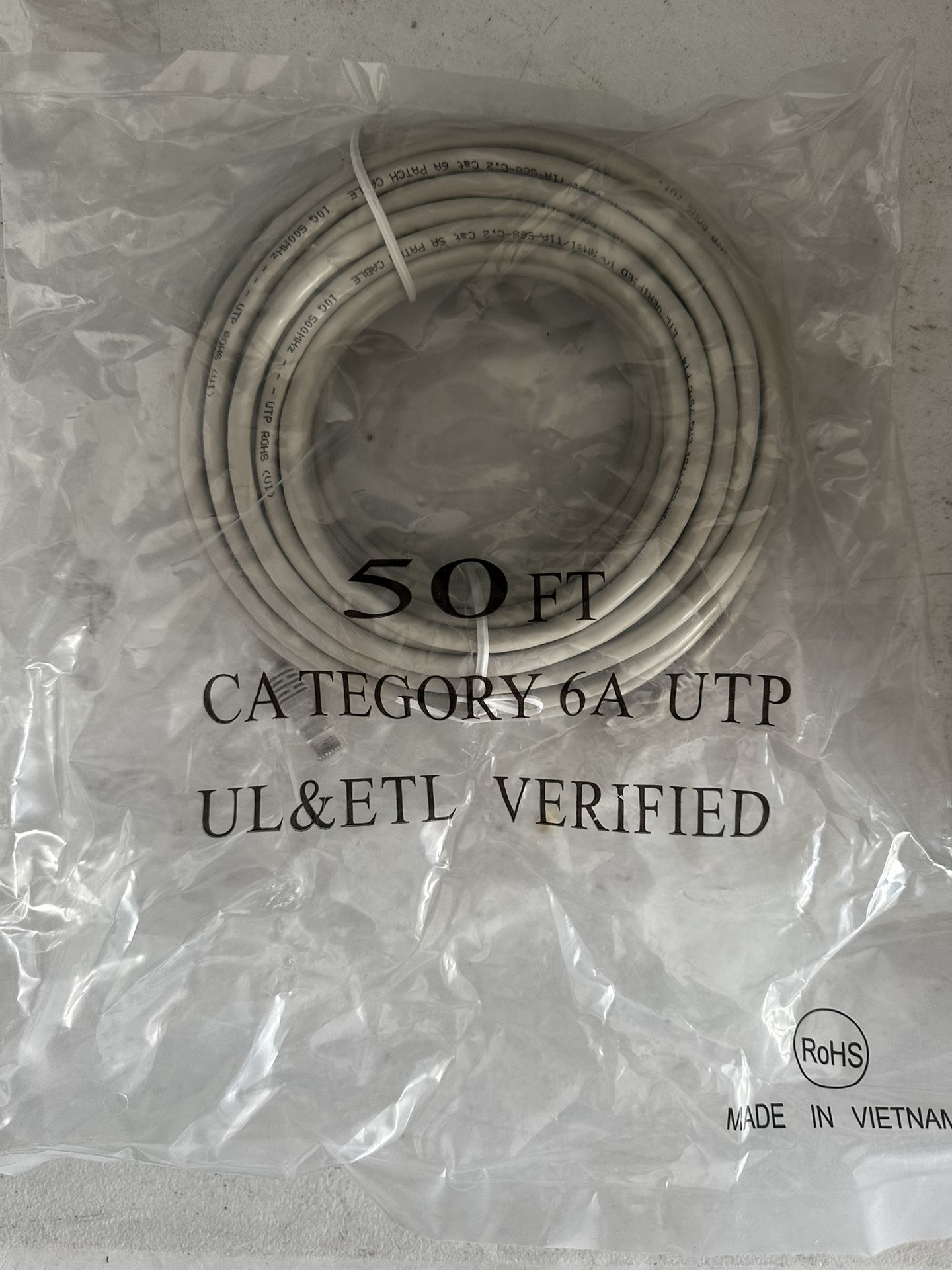 Ethernet Category 6A UTP UL & ETL VERIFIED