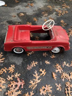 Fire chief Andy Gard pedal car