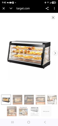VEVOR 3-Tier Commercial Food Warmer Display, 1500W Food Display Warmer with Light, Adjustable Shelf and Temperature Display, Steam Heating, 180L
