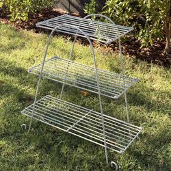 Vintage Plant Stand 3 Tier Wire Shelf