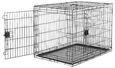 Amazon Basics - Durable, Foldable Metal Wire Dog Crate with Tray, Single Door, 36 x 23 x 25 Inches, Black excellent condition