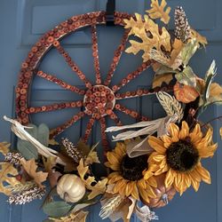Handmade Thanksgiving Fall wreath