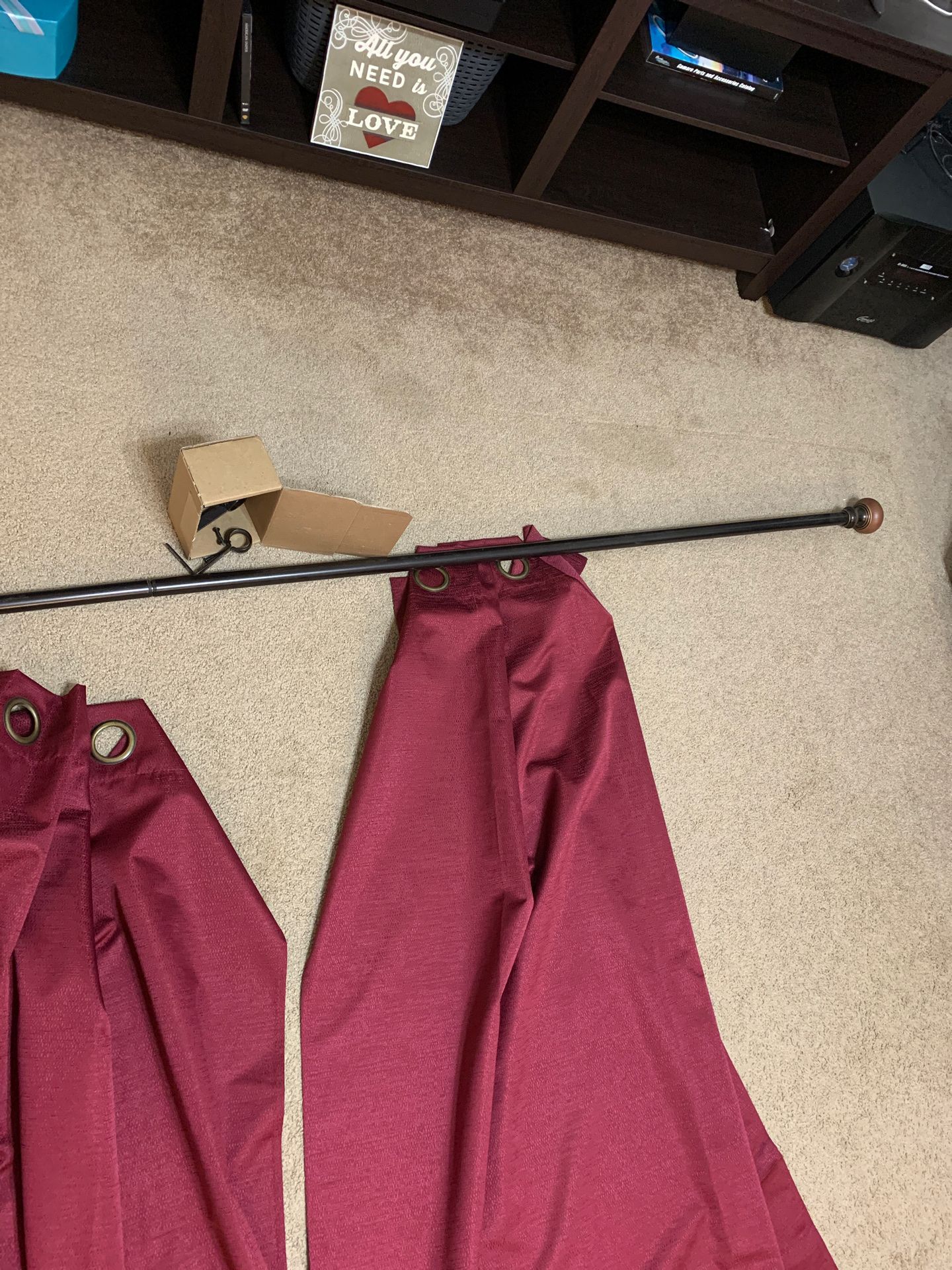 4 Black out curtain Panels with Rod