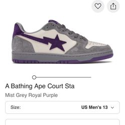 Purple And Grey Bape Shoes 