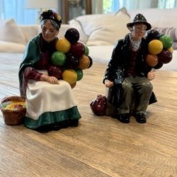Royal Doulton Balloon Seller Figurines (Pair) – Signed & Vintage – Collectible