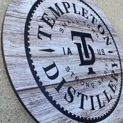 🔥 Templeton Distillery Wood Barrel Whiskey Style Beer sign 