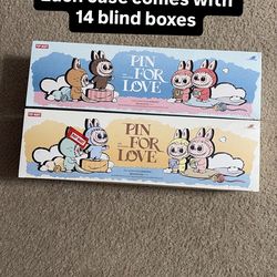 Pop Mart Labubu The Monsters Pin For Love Vinyl Plush Pendant Keychains (A-M)(N-Z)