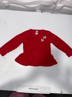 Girls Red Zip-Up Peplum Fleece Jacket