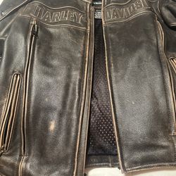 Harley Davidson Brown Leather Jacket 