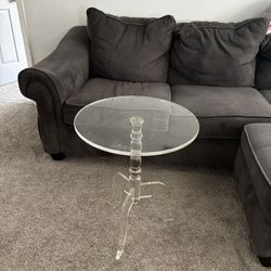 Clear Acrylic Side Table / Lucite Accent Table