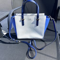 Kate Spade White & Navy Leather Purse/ Handbag /Crossbody