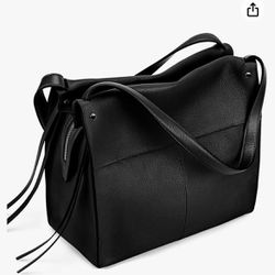 Black Leather Tote Bag 