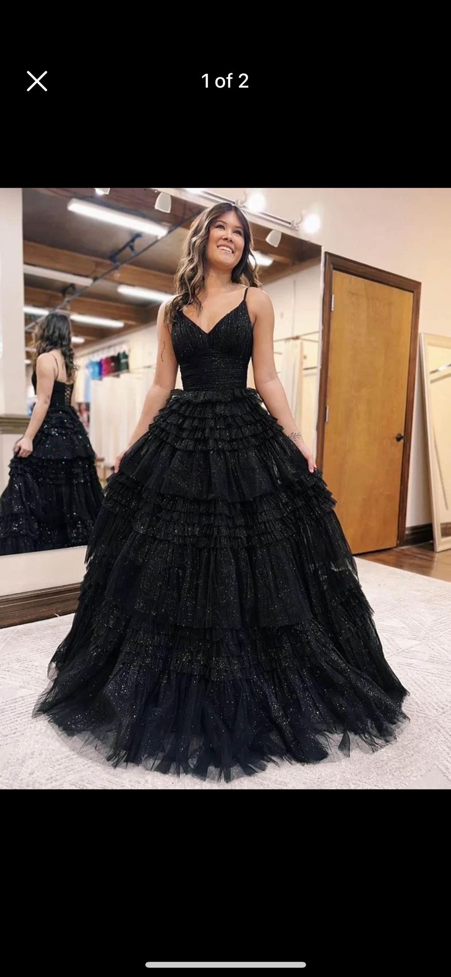 Black Glitter Gown Size 8