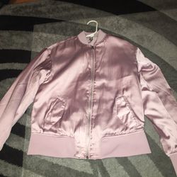 Pink satin bomber jacket