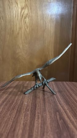 Vintage Brass Eagle on Branch Figurine