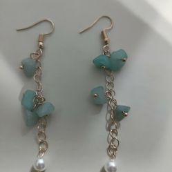 Teal Rock Earrings