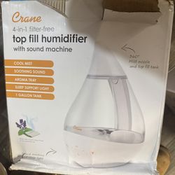 Crane 4-in-1 Filter-Free Top Fill Humidifier with Sound Machine