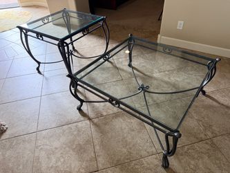 Living room, glass and metal tables