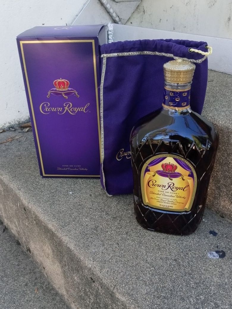1.75 L Bottle Of Crown Royal W/ Bag And Box