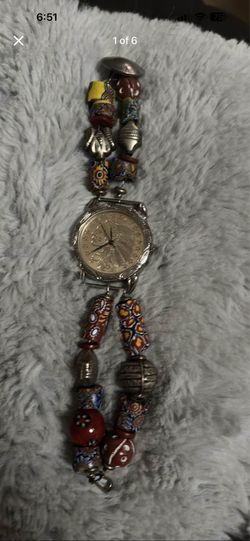 Indian head beaded watch