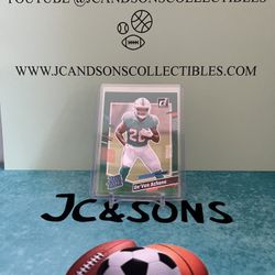 Devon Achane Green Press Proof Rated Rookie RC 2023 Donruss Card #365 Dolphins
