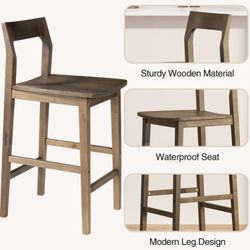 Wood Bar Stool (Brown)