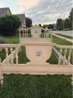Shabby Chic Full Sized Bed & Nightstand
