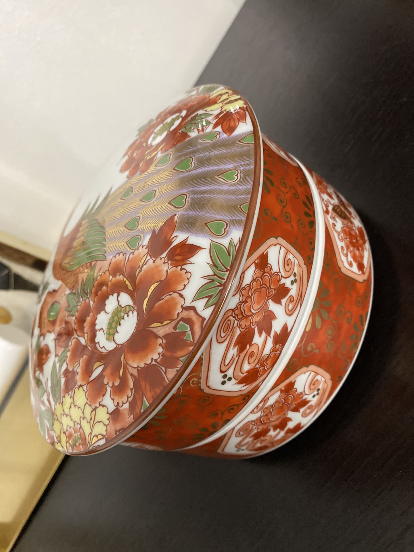 Vintage Japanese Bowls With a Peacock In Beautiful Colors. I Used It For Jewelry