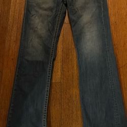 Used True Religion Billy Super T Bootcut Blue Jeans Size 34