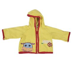 HANNA ANDERSSON Infant Baby Yellow Farm Hooded Jacket Size 60 (3-6 Mo) Cow Pig