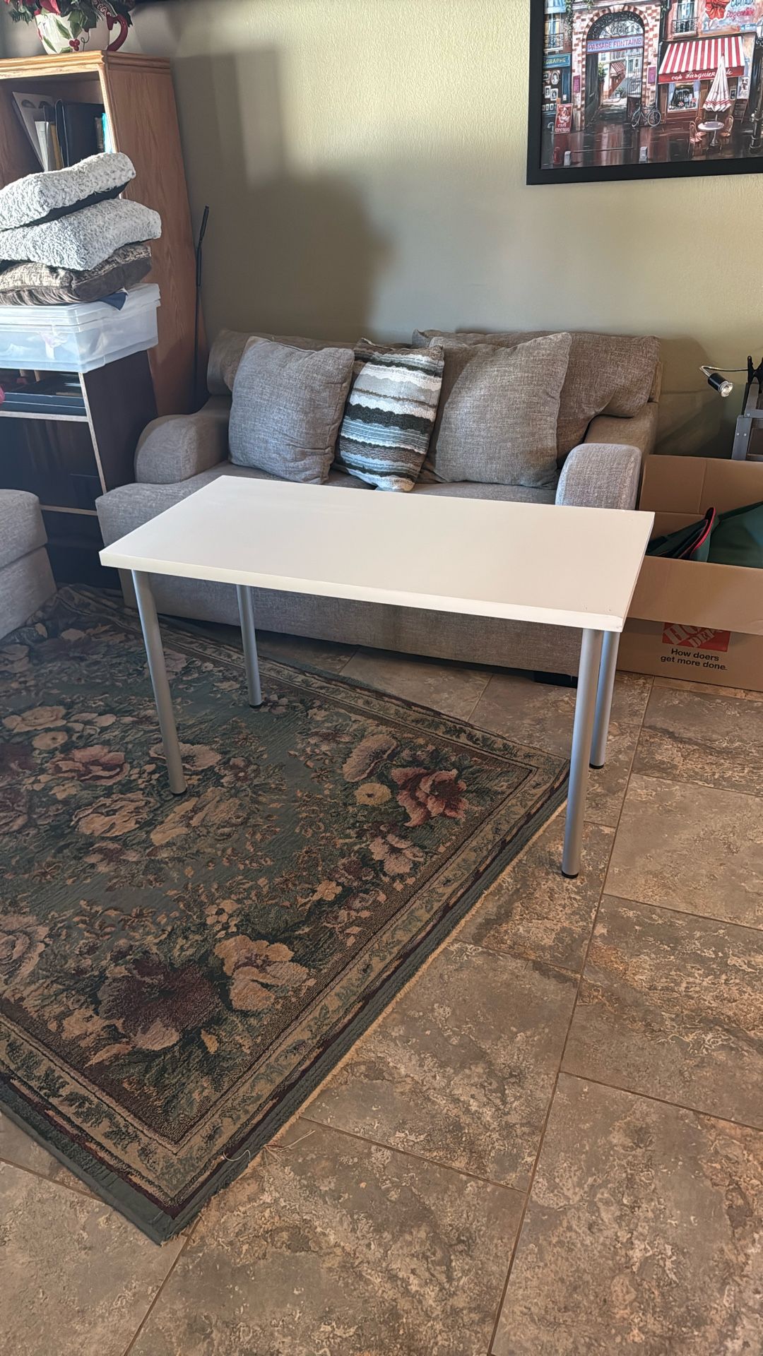 White Desk 48” x 25” x  30”