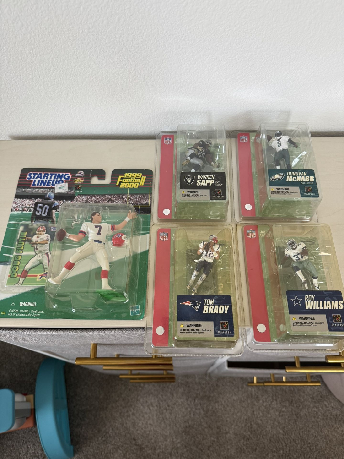 New In Box NFL Football Mcfarlane Brady Sapp Mcnabb