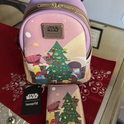 Star Wars Loungefly Jawa Christmas Backpack And Matching Wallet 