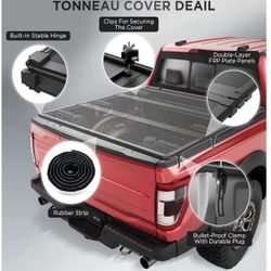 Hard Tri Fold Truck Bed Tonneau Cover Compatible with 2024-2026 Toyota Tacoma, 5'(60") Bed with OE Track System(Excl. Trail Edition)