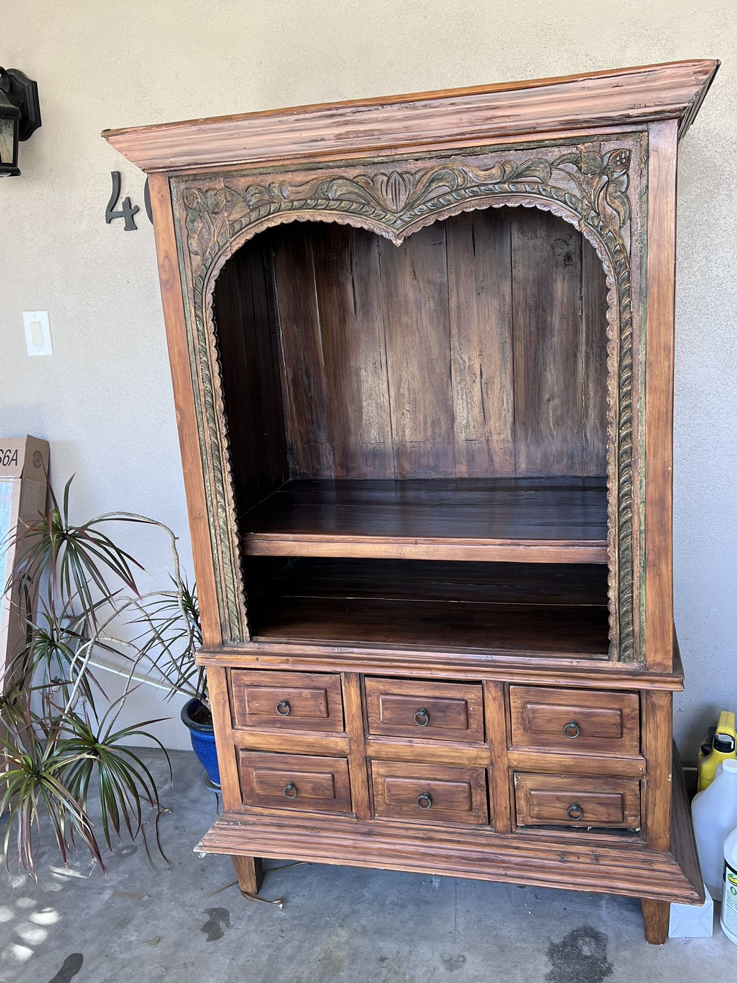 Rustic Boho/Mexican  Display/Tv Cabinet 
