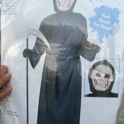 Bleeding Grim Reaper Halloween costume Brand New Large: 12 to 14