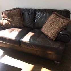 Leather Sofa and Loveseat Set