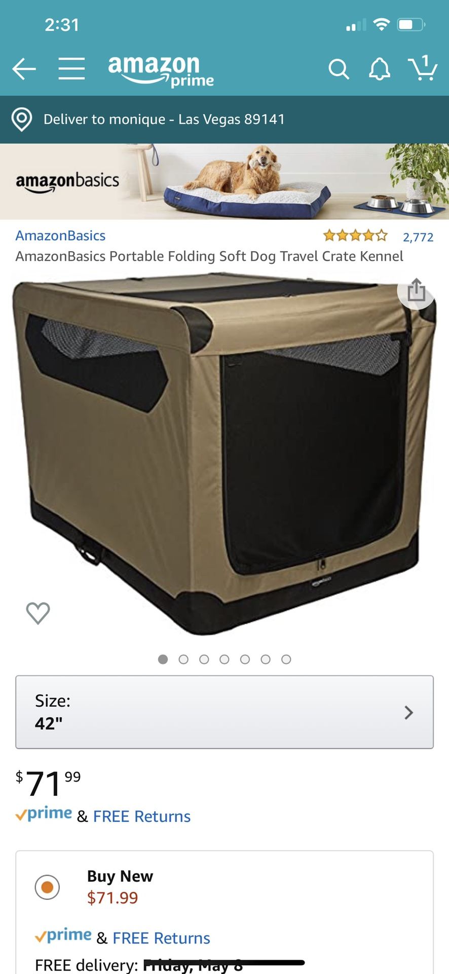 Large Dog portable crate