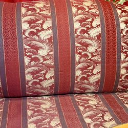 Elegant Burgundy & Gold Traditional Sofa Classic Floral Luxury Couch