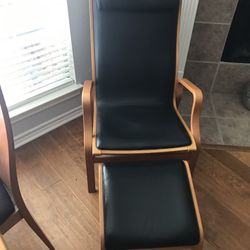 Leather Chair and Ottoman