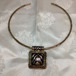 Vintage Goldtone Animal Print Enamel Glazed Torque/Choker