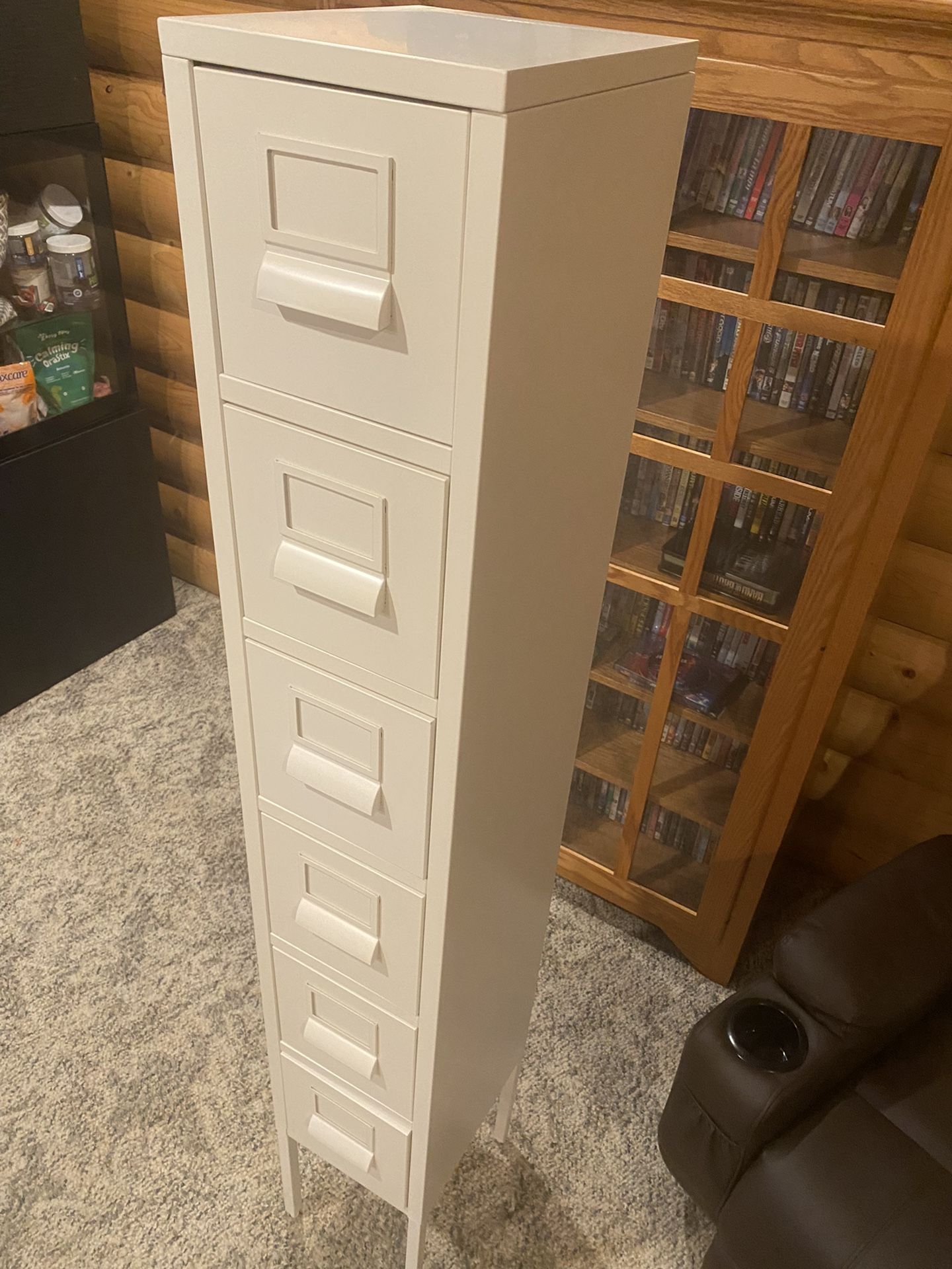 Ikea Sprutt White Tower Metal 6 Cube Drawer with Index Slots for