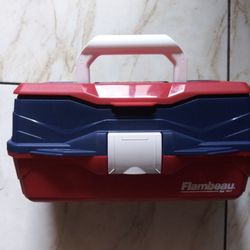 Red Blue 1 Tray Classic Tray Tackle Box. 