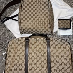 Authentic Gucci Backpack, Duffle Bag And Wallet New