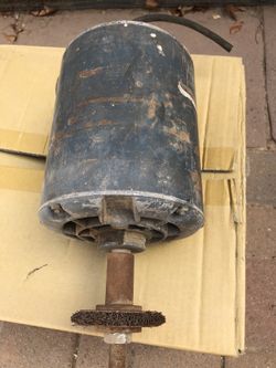 GE motor with wire wheel adapter