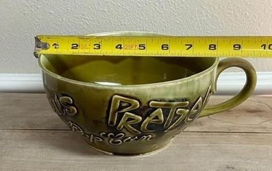 Vintage Green Snack Oversized Cup Bowl Popcorn Pretzels Nuts just $5