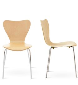 Mid Century Modern Wooden Dining Chairs. Set of 2