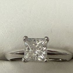 Princess Cut Lab Created Diamond Ring Size 7 New Ring  Platinum 