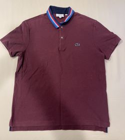Lacoste Polo Shirt Size 6 (XL) Mens Maroon Regular Fit Short Sleeve