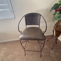 Leather and Wrought Iron chair